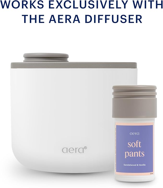 Aera Mini Soft Pants - Essential Oil for Home – Warm and Cozy MoodBoost Fragrance - Notes of Sandalwood and Vanilla - Scent Refill - Capsule Size Works with Mini Diffuser