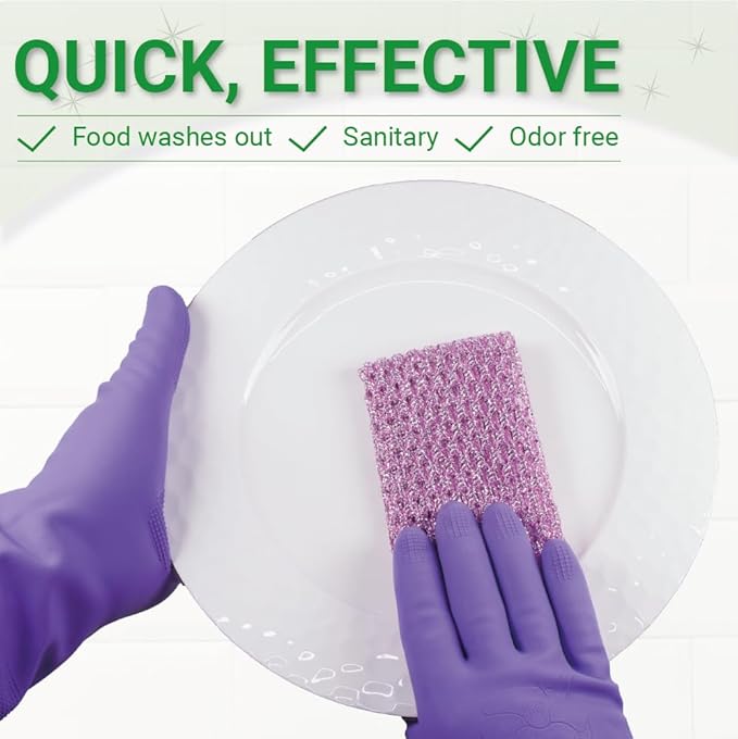 Rugged Glitter Dish Wash Net Heavy Duty, 4Pcs - Premium Non-Scratch Scouring Pads for Durable Cleaning - Glitter Kitchen Mesh Dish Cloth Set for Effective Dishwashing and Pan Scrubbing