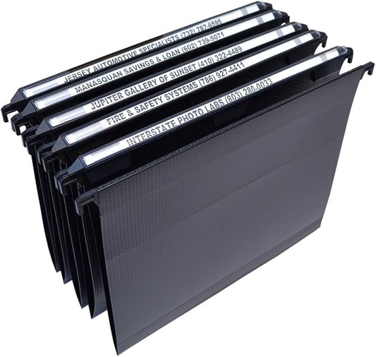 Ultimate Office MagniFile Hanging File Folders (Black, V-Base Letter, Set of 5)