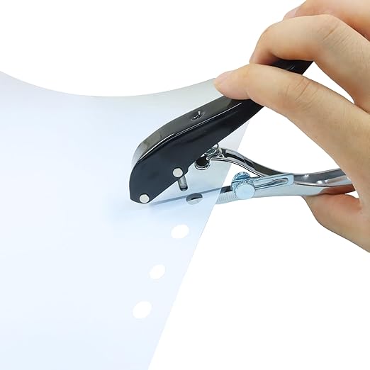 Hitefu 10MM Heavy Duty Single Hole Punch, Portable Long Hand Held Paper Punch for Tags, Cards, Plastic, Paper, Crafting & Office Use