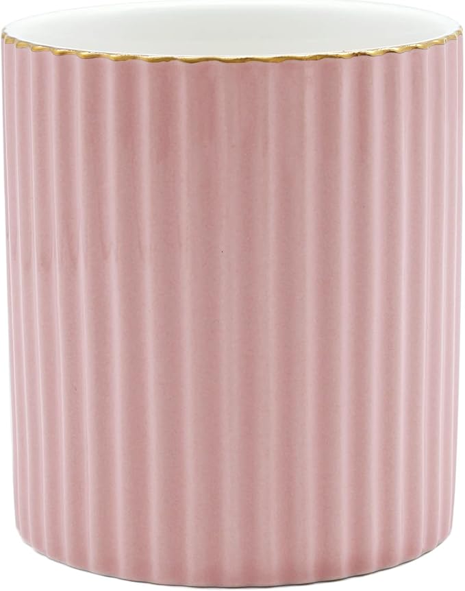 Pen Holder for Desk, Ceramic Pencil Cup Office Desk Organizer, Makeup Brush Holder (Pink)