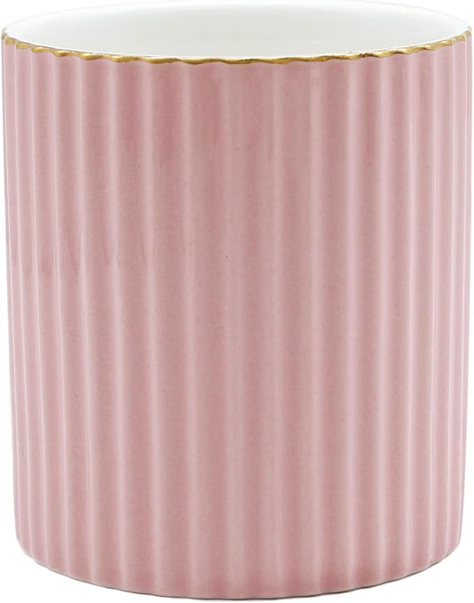 Pen Holder for Desk, Ceramic Pencil Cup Office Desk Organizer, Makeup Brush Holder (Pink)