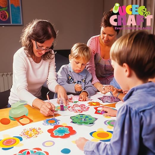 UCEC Paper Punch, 3 Inch Circle Punch Large Hole Puncher Paper Circles Craft Puncher Handmade Paper Punches for Crafting Scrapbooking Cards Arts Fun Projects Back to School Supplies