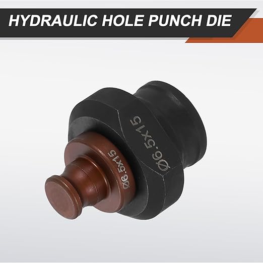 HARFINGTON Hydraulic Hole Punch Die 6.5x15mm Oval Hole 40Cr Steel Electric Punching Kit for MHP-20 JP-20 Electric Punching Machine, Burgundy & Black