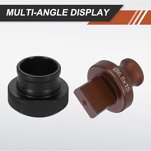 HARFINGTON Hydraulic Hole Punch Die 6.5x15mm Slotted Hole 40Cr Steel Electric Punching Kit for MHP-20 JP-20 Electric Punching Machine, Burgundy & Black