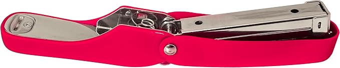 Praxxis Pro Office Supplies - Aria-Plus Half-Strip Mini Stapler - Durable, Compact, and Colorful Stapler for Office and Travel Use, Compatible with Standard 26/6 Staples, Red