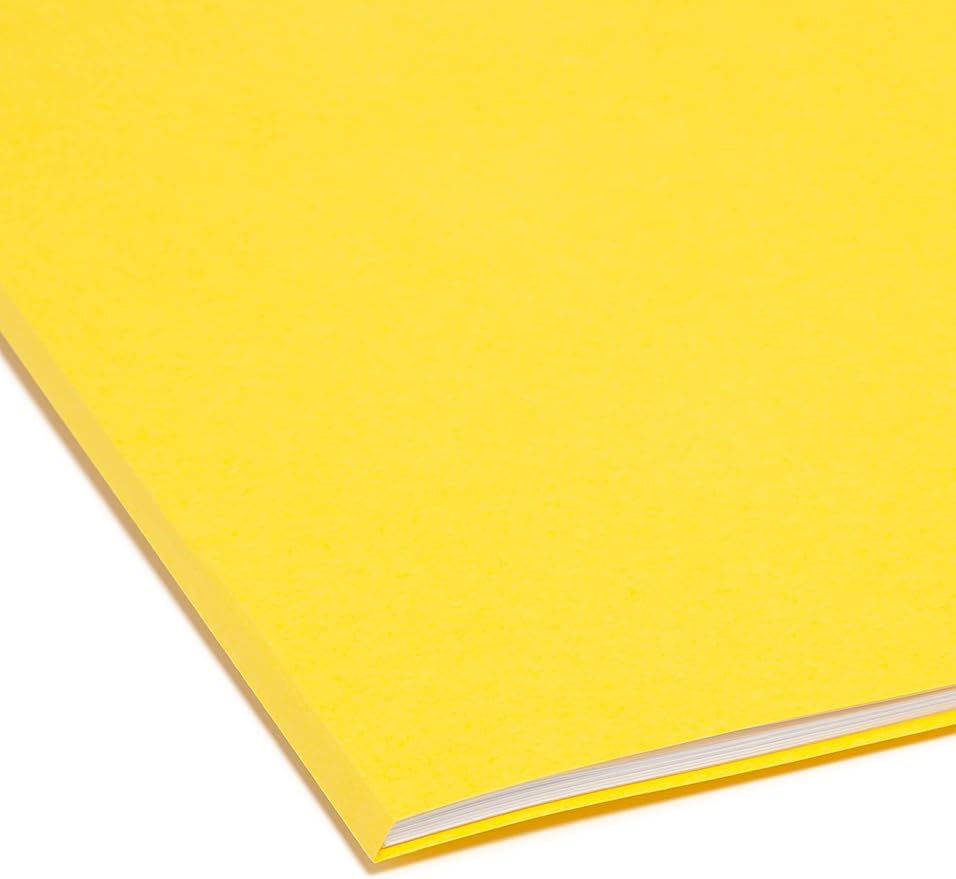 Smead File Folder, Reinforced 1/3-Cut Tab, Legal Size, Yellow, 100 per Box (17934)