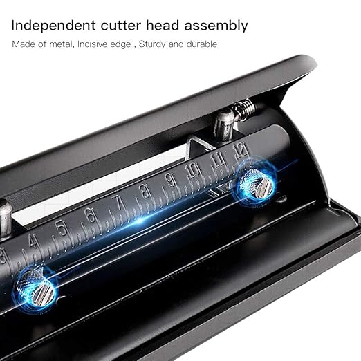 Akozon 3 Hole Adjustable Heavy-Duty Hole Punch, Black, Minimalist Style, Punctures Up to 10 Sheets, Metal Body, Iron Handle