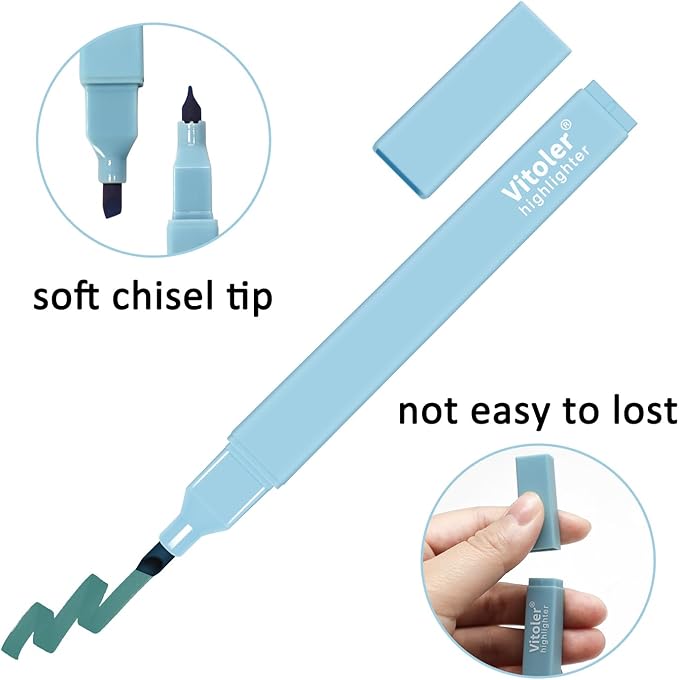 Vitoler 20Pcs Highlighters,Pastel Highlighters Set,Assorted Morandi Color Highlighter, Chisel Tip Bible Highlighter for School Office Supplies