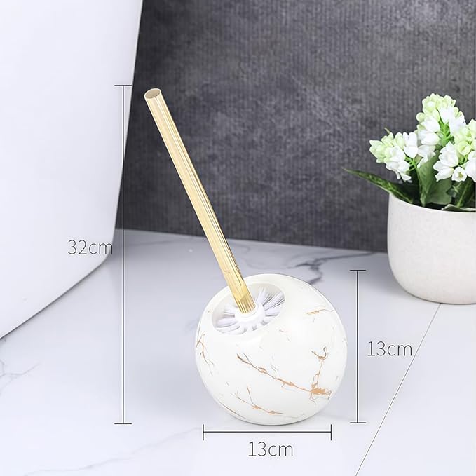 Toilet Brush and Holder Set - Toilet Bowl Brush and Holder with Sturdy Bristles Bathroom Accessories Toilet Cleaner Brush for Bathroom (White)