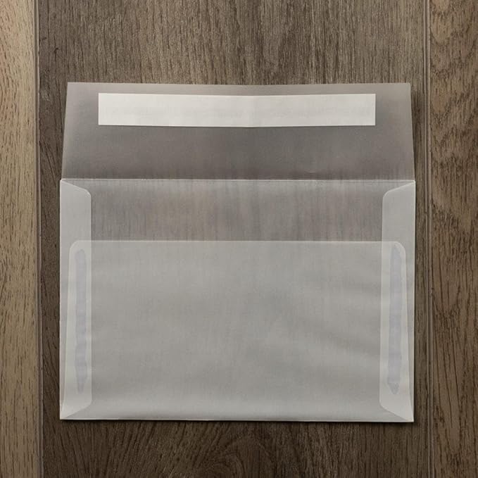 LUXPaper A8 Invitation Envelopes (5 1/2 x 8 1/8) - Clear Translucent (50 Qty) | Perfect for Invitations, Announcements, Sending Cards, 5x7 Photos | 4885-00-50