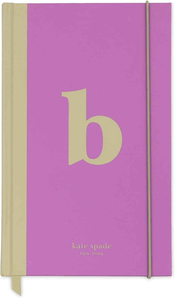 kate spade new york Just Mine Notebook Journal, Monogram Cloth Hardcover Journal, 8.25" x 5.25", Diary Includes 168 Lined Pages, (B)