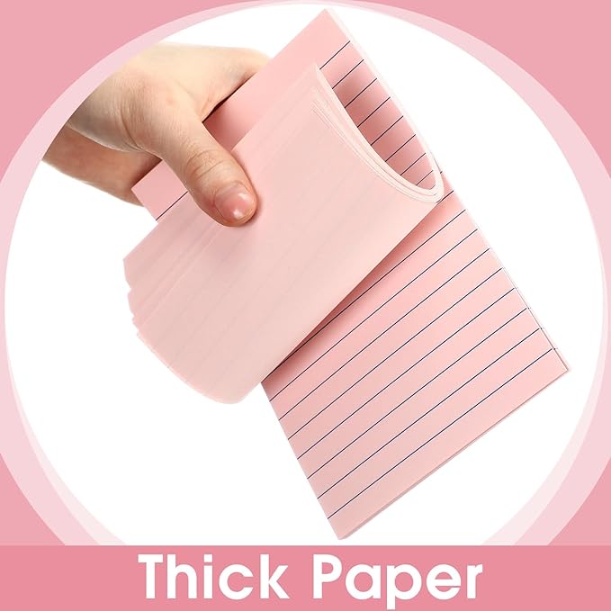 12 Pads Pastel Color Boho Sticky Notes 4x6 with Line, Lined Self Stick Notes Pads Boho Office Supplies, Vintage Aesthetic School Accessories 50 Sheets/pad