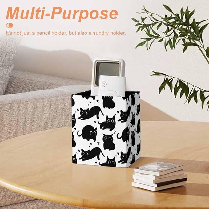 Custom Pen Holder for Desk Add Your Picture Logo Text Personalized Desk Pen Holder Office Pen Organizer Control Storage Box Desk Organizer Makeup Brush Holder for Home (Square pen holder)