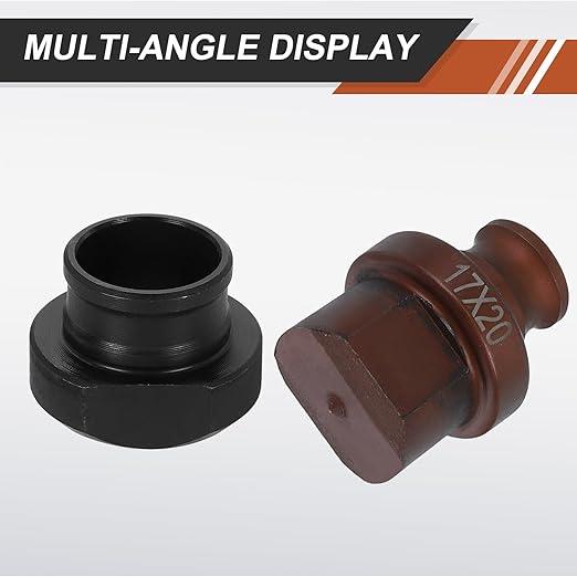 HARFINGTON Hydraulic Hole Punch Die 17x20mm Slotted Hole 40Cr Steel Electric Punching Kit for MHP-20 JP-20 Electric Punching Machine, Burgundy & Black