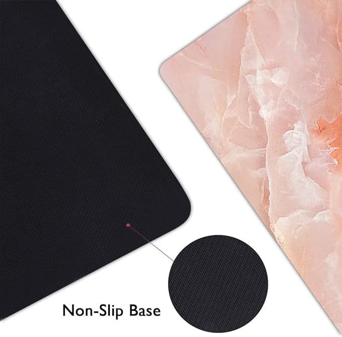 Extended Gaming Mouse Pad (31.5x11.8 in), Large Non-Slip Rubber Base Mousepad,Keyboard Mouse Mat Desk Pad for Work, Game, Office, Home -Pink Marble Rose Gold, Bo-M-019