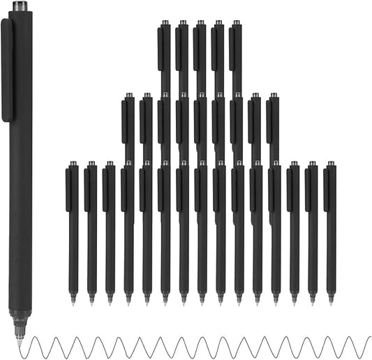 WY WENYUAN Pens Bulk, 30-Pack Black Ballpoint Pens (1.0mm Medium Point) - Smooth Writing No-Smear Click-Type Bulk Pens for School,Corporate,Journals