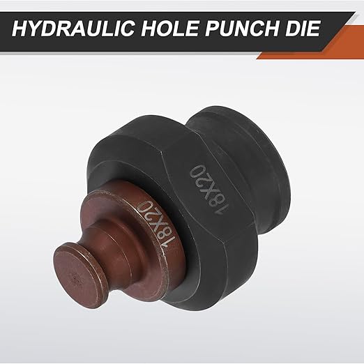 HARFINGTON Hydraulic Hole Punch Die 18x20mm Slotted Hole 40Cr Steel Electric Punching Kit for MHP-20 JP-20 Electric Punching Machine, Burgundy & Black