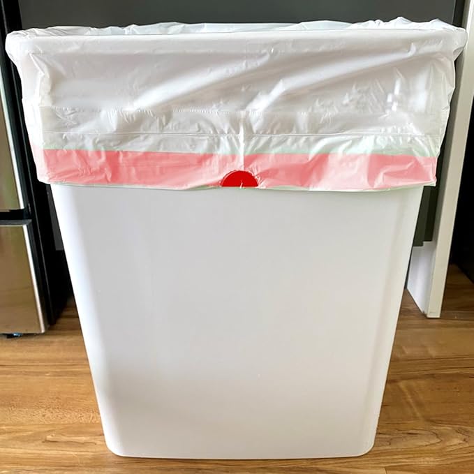 8-10 Gallon Trash Bags Drawstring, 600 Count, White & Unscented Garbage Bags Multi-purpose for Business Home Bathroom Kitchen Commercial and Industrial
