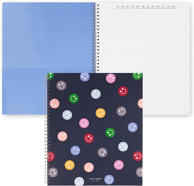 Kate Spade New York Large College Ruled Notebook, 11" x 9.5" Spiral Notebook with 160 Pages