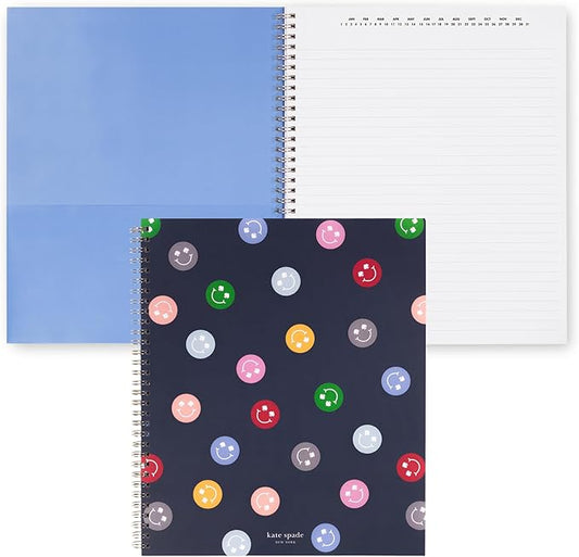 Kate Spade New York Large College Ruled Notebook, 11" x 9.5" Spiral Notebook with 160 Pages