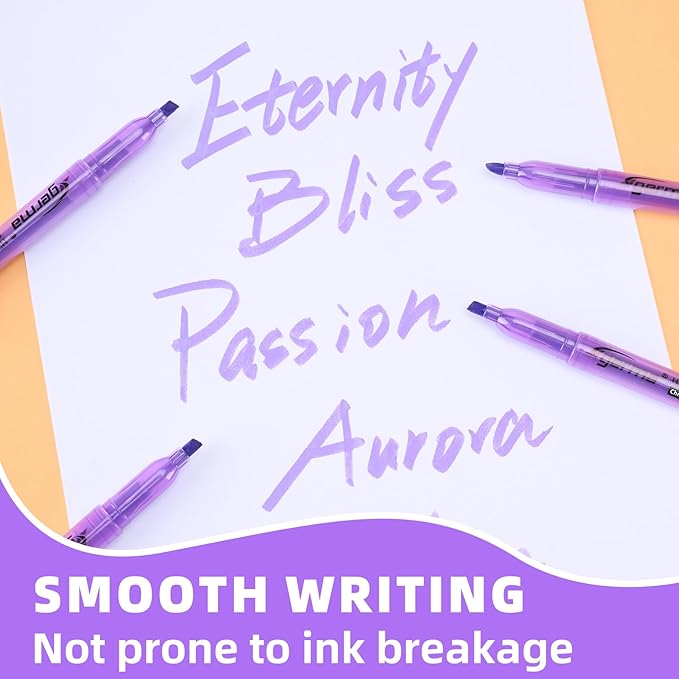 Purple Highlighters, 36 Pack, Chisel Tip Highlighter Pack, Quickly Drying, Perfect for Students Kids Adults Classroom, Office, School Supplies