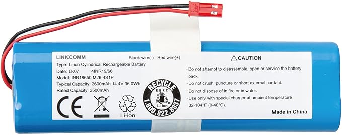 LINKCOMM PX-B010 Replacement Battery for iLife V3s Pro, V5s Pro, V8s, V80 Max, B5 Max Robot Vacuum