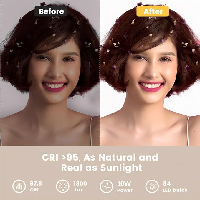 Video Conference Lighting for Zoom Meeting, Ring Light for Desk with Flexible Stand, 30 Light Modes Desk Lamps for Home Office, Desk Light & Memory Function for Zoom Lighting, Video Streaming, Drawing