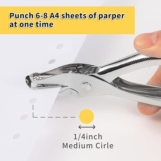 2 PCS Hole Punch,1/4 Inch Single Hole Puncher with 8-Sheet Capacity,Durable One Hole Paper Punch,Create Circle Hole Punch for Crafts,Gift Tags,Tickets & Scrapbooks by YUIOASE