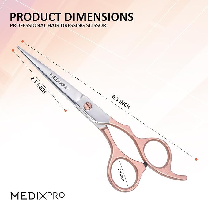 Professional Barber Hair Cutting Scissors 5.5” inch Japanese Stainless Steel Salon Shears with Razor Sharp Blades for Men, Women and Kids Perfect for Home & Salon Use.