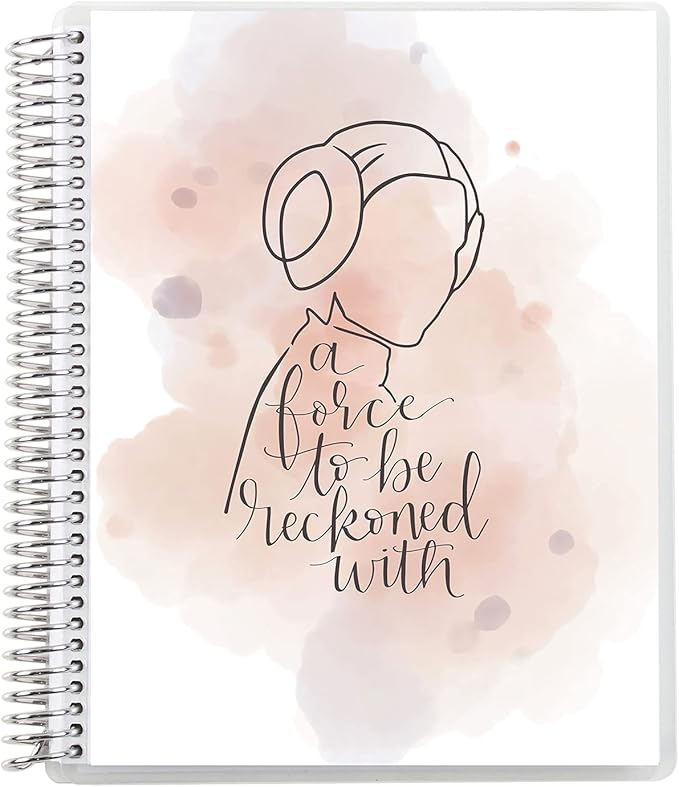 Erin Condren 7" X 9" Spiral Bound Productivity Notebook, Star Wars Watercolor Leia, Functional 160 Lined Page and 80Lb Thick Paper Spiral Notebook, Stickers Included