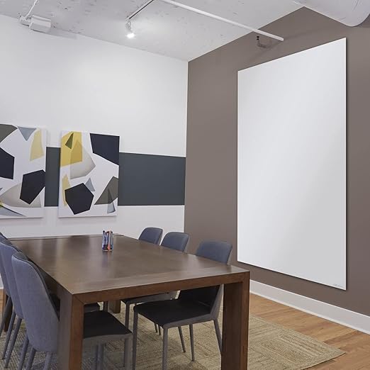 Quartet Glass Whiteboard, Magnetic Dry Erase Board, Wall Mounted Whiteboard for Office, School and Home, 48"W x 85"H, White (Q014885IMW)