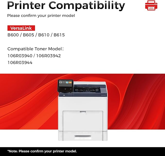 VersaLink B600 B610 106R03944 Black High Capacity Toner Cartridge 2-Pack Replacement for Xerox 106R03940 106R03942 Toner Compatible for Xerox VersaLink B600 B605 B610 B615 Laser Printer Ink All-in-One