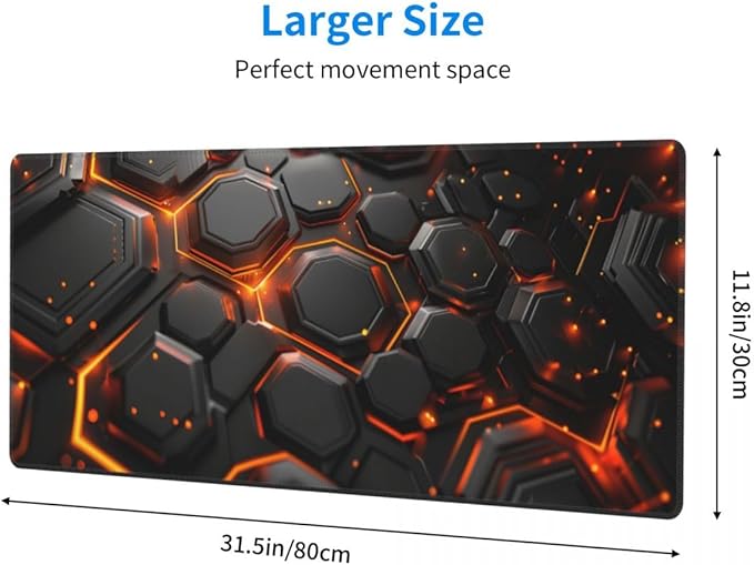 Desk Pad,Office Desk Mat 31.5"×11.8" Large Gaming Mouse Pad,Durable Extended Computer Mouse Pad,Waterproof Thick Big Mouse Pads with Non-Slip Rubber Base Office Home Black Marble