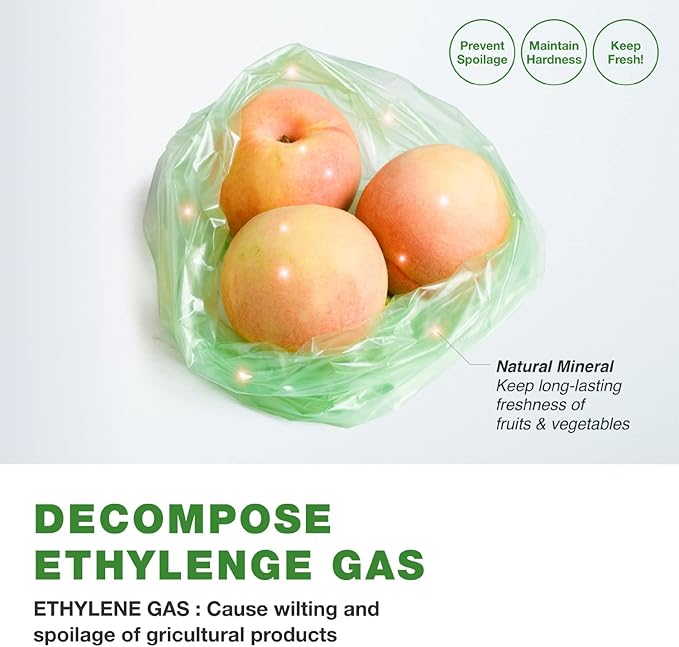 Green, Food Storage Bags, 9.84" 14.56" 200bags, Keep Fresh Produce Bags, Food Saver Storage for Fruits, Vegetables, BPA FREE, HDPE, Green color bag, Plastic Sandwich Bags, Eco-Friendly