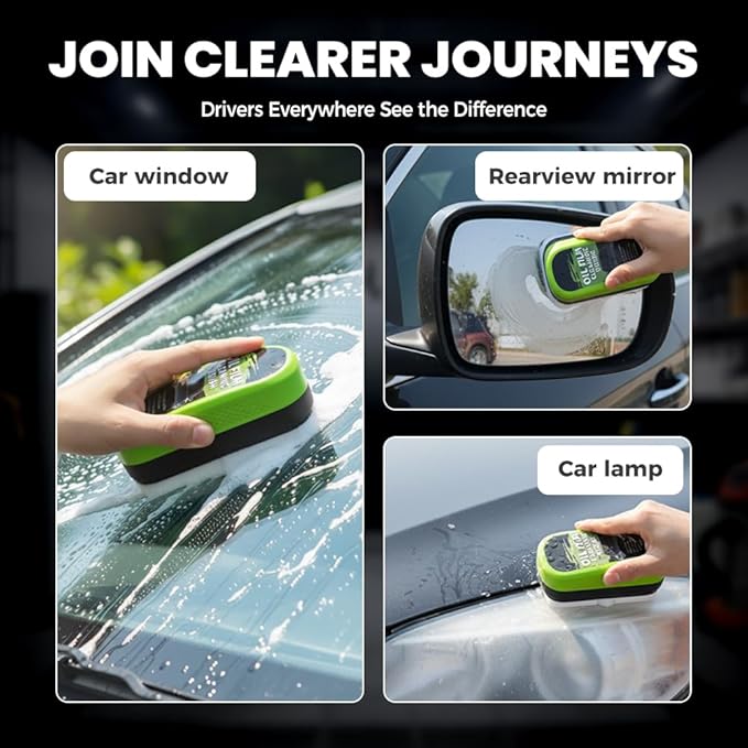 PVZXR Automotive Oil Film Cleaning Brush,Glass Cleaner, Car Windshield Cleaner, 150ml Automotive Oil Film Cleaning Brush - Preserve Clarity, Immediately See the Effects (2PCS)