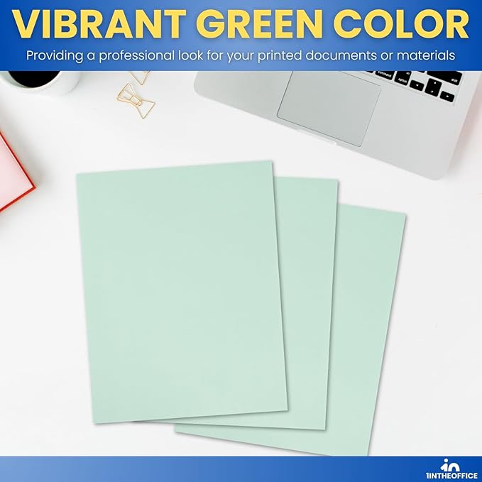 1InTheOffice Colored Copy Paper, Green Copy Paper, Printing Paper 8.5 x 11, Letter Size, Green, 20lb Density, (500 Sheets)