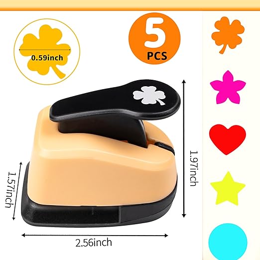Craft Holes Punch, Paper Punchers Scrapbook Punches, 5PCS Hole Punch Shapes Hole Puncher for Crafts Papers, Cutters for Paper Crafts DIY Handmade Crafting Scrapbook Tools Cards Arts Fun Projects