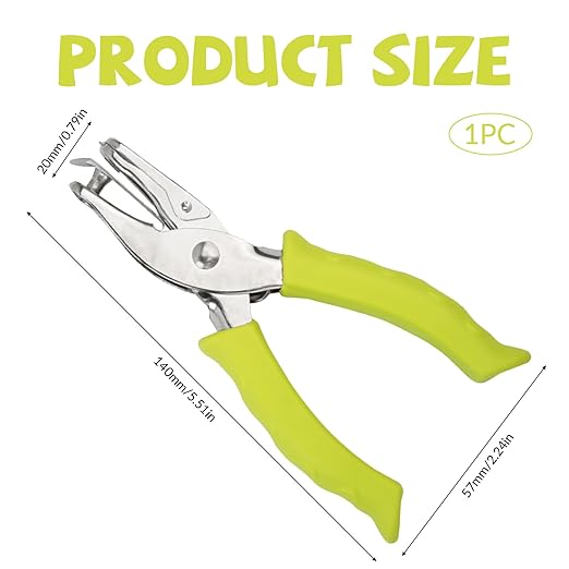 Single Hole Puncher - Mini Hole Punch with Soft Grip Handle, 1/4 Inch Single Hole Puncher for Crafts, Scrapbooks, 6 Sheets Capacity & Paper Mess Tray