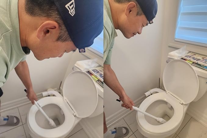 CBUCKS Disposable Toilet Brush – Silicone Head, Hands-Free Wet Wipe Attachment, Easy & Mess-Free Cleaning