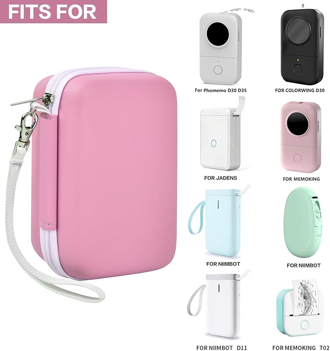 Labels Printer Case Compatible with COLORWING D30 Bluetooth Wireless Portable Labeling Printer Also for Phomemo D30 D35 for Memoking Mini Thermal Printing Sticker Storage Holder