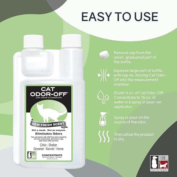 Odorcide Cat Odor-Off Fresh Scent Concentrate Pet Smell Odor Eliminator Bundle – Cat Odor Eliminator Concentrate for Pet Urine Odor, Tomcat Spray for Cat Urine Smell, Feces on Carpet & Litter Boxes