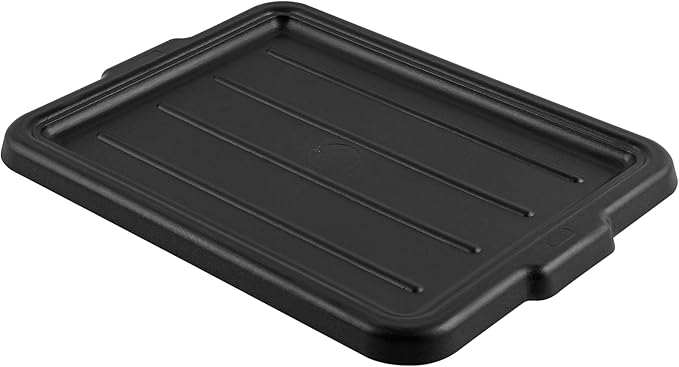 Restaurantware-LID ONLY: RW Clean 23.2 Inch x 16.9 Inch Bus Tub Lid, 1 Snap-On Lid For Bus Box - With Handles, Black Plastic Restaurant Tub Lid, Bus Tub Sold Separately