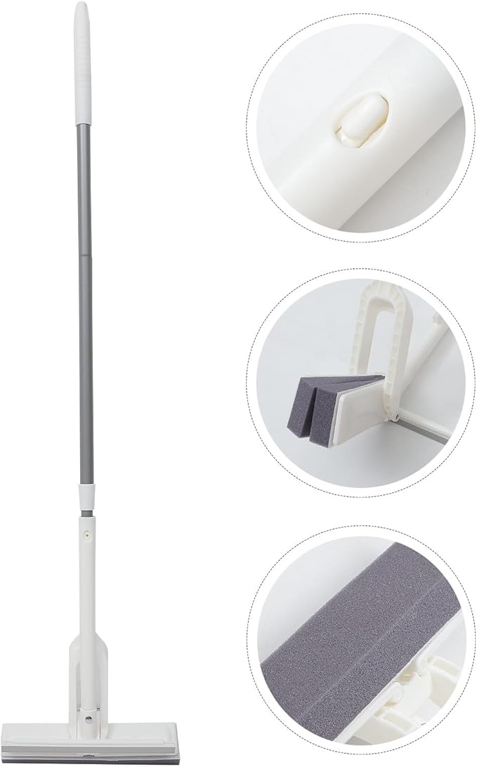 Luxshiny Self Wringing Small Sponge Mop for Floor and Bathroom Cleaning Mini Portable Floor Cleaning Tool with Strong Water Absorption Mop for Small Spaces