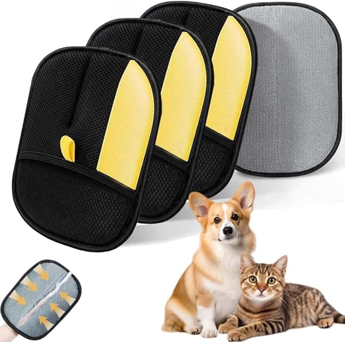 ZONCIHO Pet Hair Remover, Pet Hair Removal Gloves for Carpet, Couch, Furniture, Car Seat, Upgraded Pet Hair Removal Tool (3PCS)