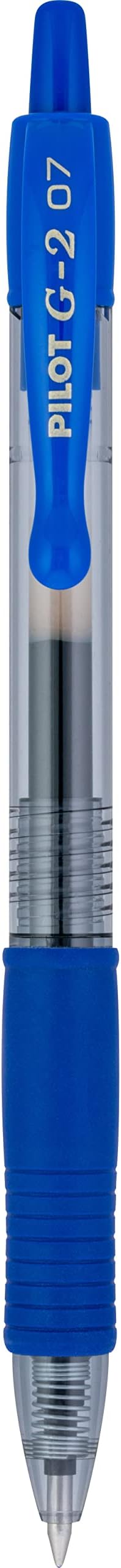 Pilot G2 Premium Gel Roller Pens, Fine Point 0.7 mm, Blue Ink Pens Fine Point, Pack of 12 - Ideal for School, Journaling, and Office Writing