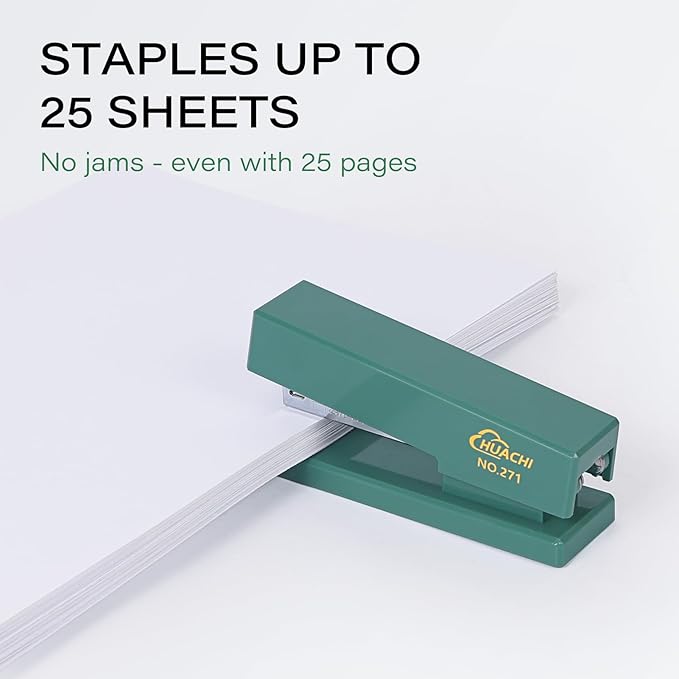 Desktop Stapler 2-Pack, Durable Office Stapler, 25 Sheet Capacity, Includes 1000 Staples for Home and Office Use (2, Blue)