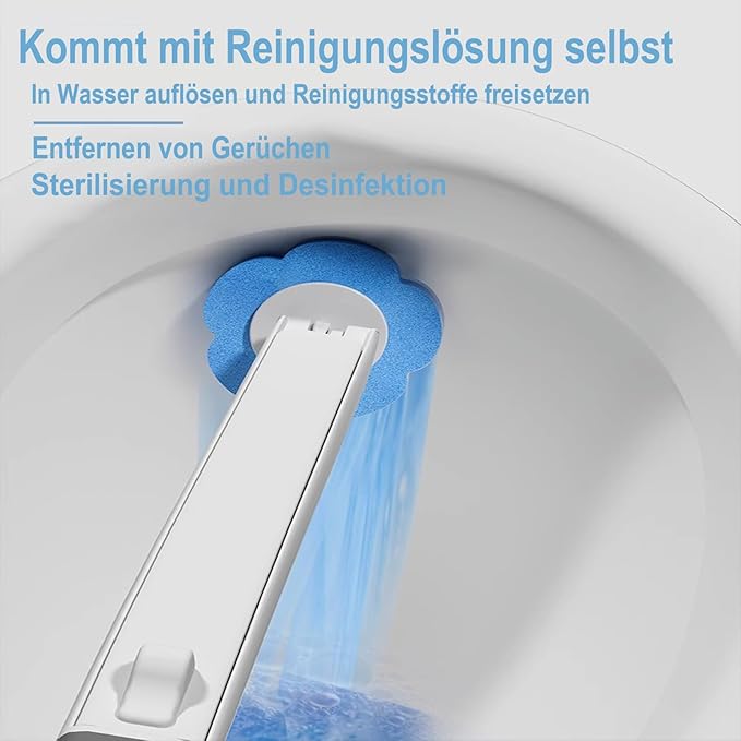 Ucaimao 72 PCS Toilet Wand Refills,Toilet Cleaner Refill Pads Disposable Toilet Cleaning System Toilet Bowl Cleaners Scrubbing Pads for Sink Bathtub Wash Basin(Only Refills，Only Fits for Ucaimao)-Blue