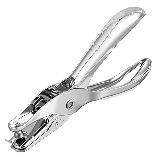 1 Pcs Circle Shaped Hole Handheld Paper Punches, 1/8 Inch Small Single Hole Punch, Mini Metal Hole-Punches for DIY Craft Paper, Tags, Ticket, Greeting Cards for Home, Office, 8 Sheet Punch Capacity