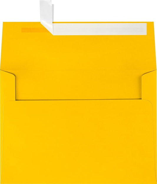 LUXPaper A7 Invitation Envelopes | Peel & Press | 5 1/4" x 7 1/4" | Sunflower Yellow | 80lb. Text | 50 Qty